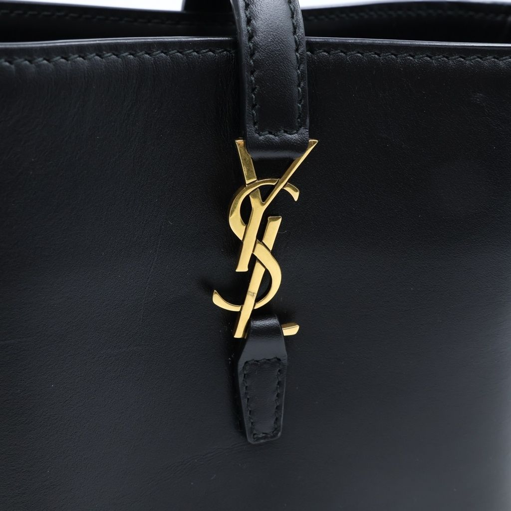 Saint Laurent Paris le 37 Mini Bucket Bag Cassandra Logo Leather 2-Way Gold — view 7