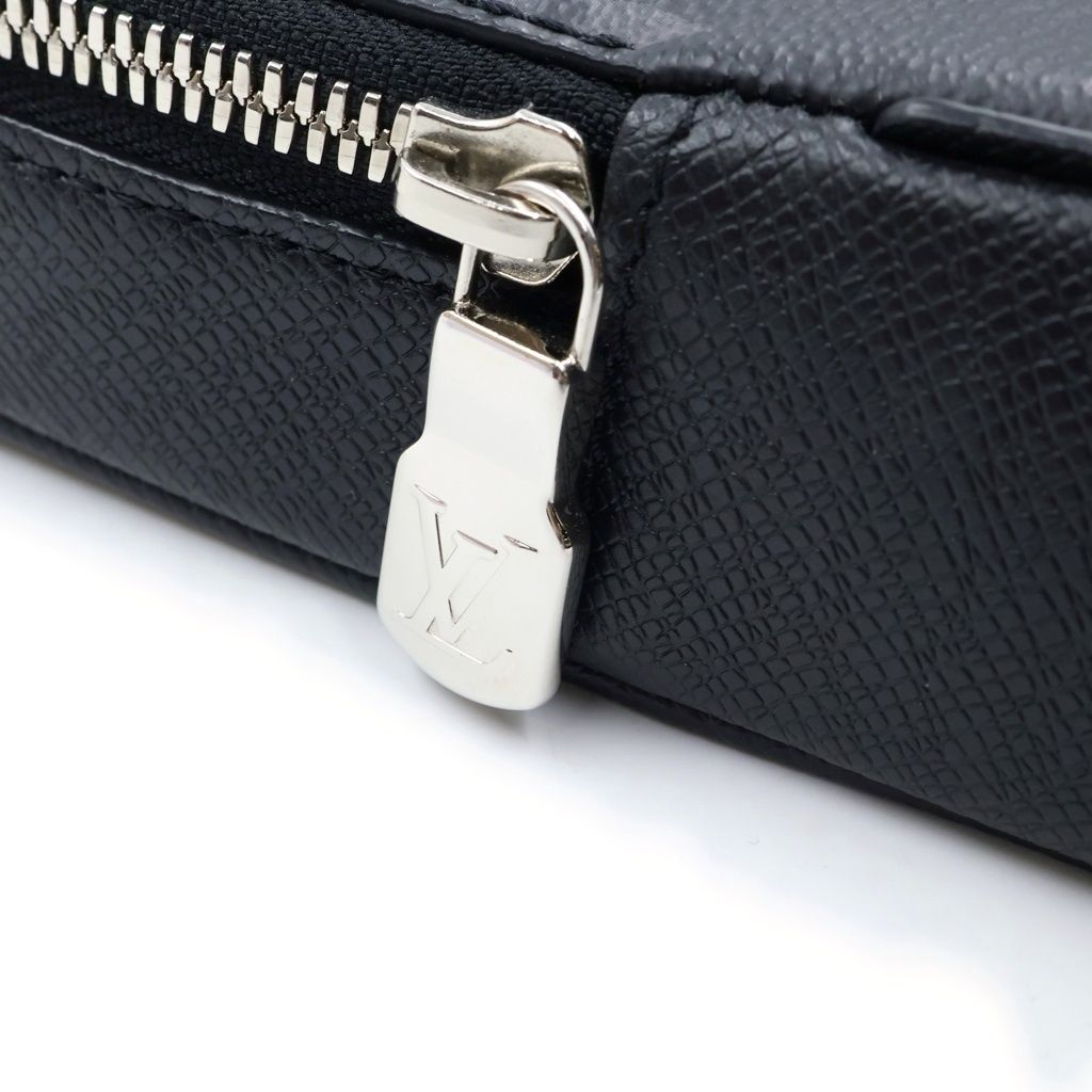 Louis Vuitton Monogram Eclipse Taiga Outdoor Sling Bag Black Leather Silver — view 6