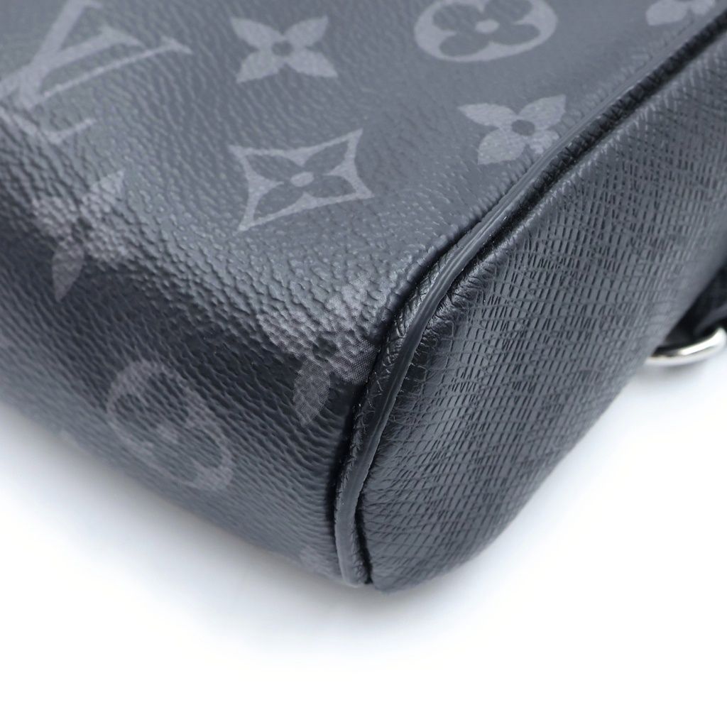 Louis Vuitton Monogram Eclipse Taiga Outdoor Sling Bag Black Leather Silver — view 5