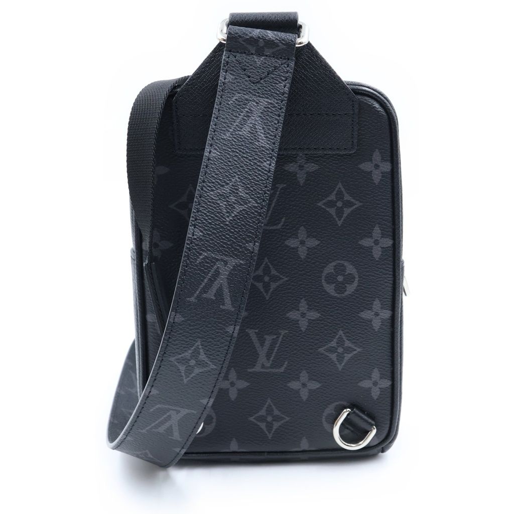 Louis Vuitton Monogram Eclipse Taiga Outdoor Sling Bag Black Leather Silver — view 2
