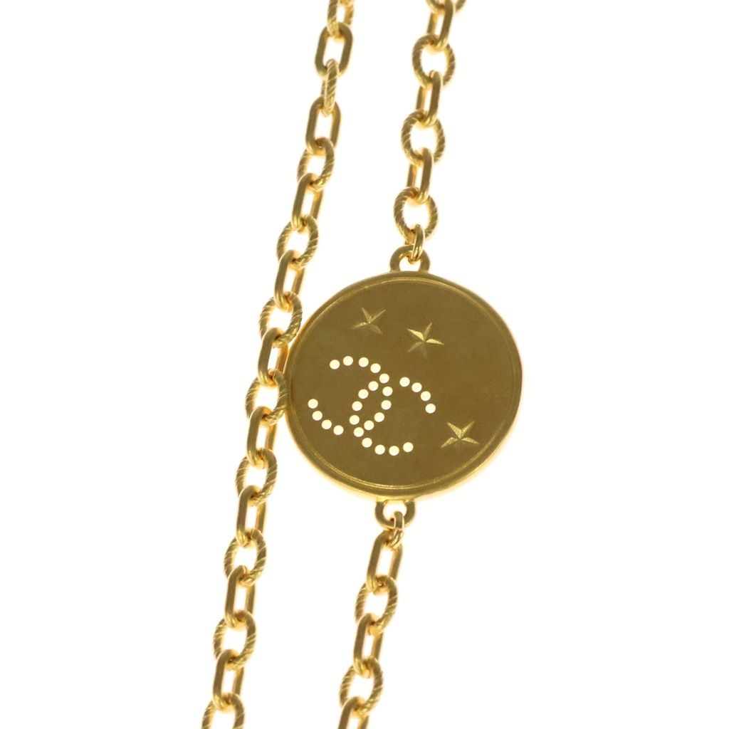 Chanel CC Logo 24K Rhinestone Chain Long Necklace Gold — view 4
