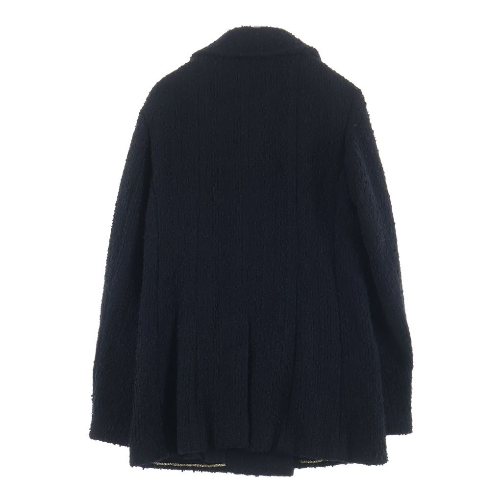 Chanel 23S Tweed Jacket Crystal Button Double Breasted Black — view 2