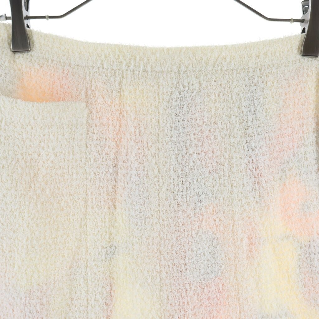 Chanel Silk Lining Boucles Tweed Skirt White — view 3
