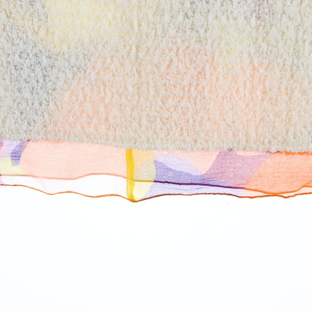 Chanel Silk Lining Boucles Tweed Skirt White — view 6