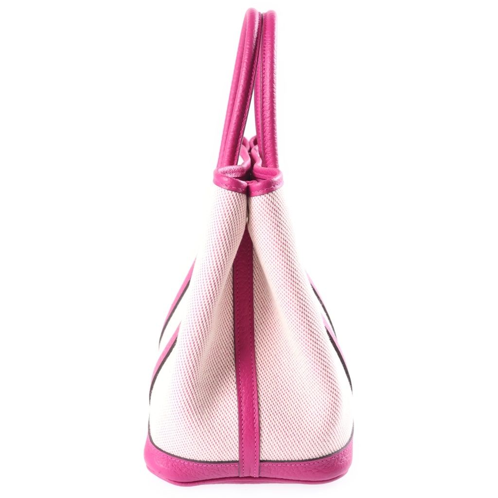 Hermes Garden Party TPM Handbag Rose Purple Toile H Country Silver — view 3