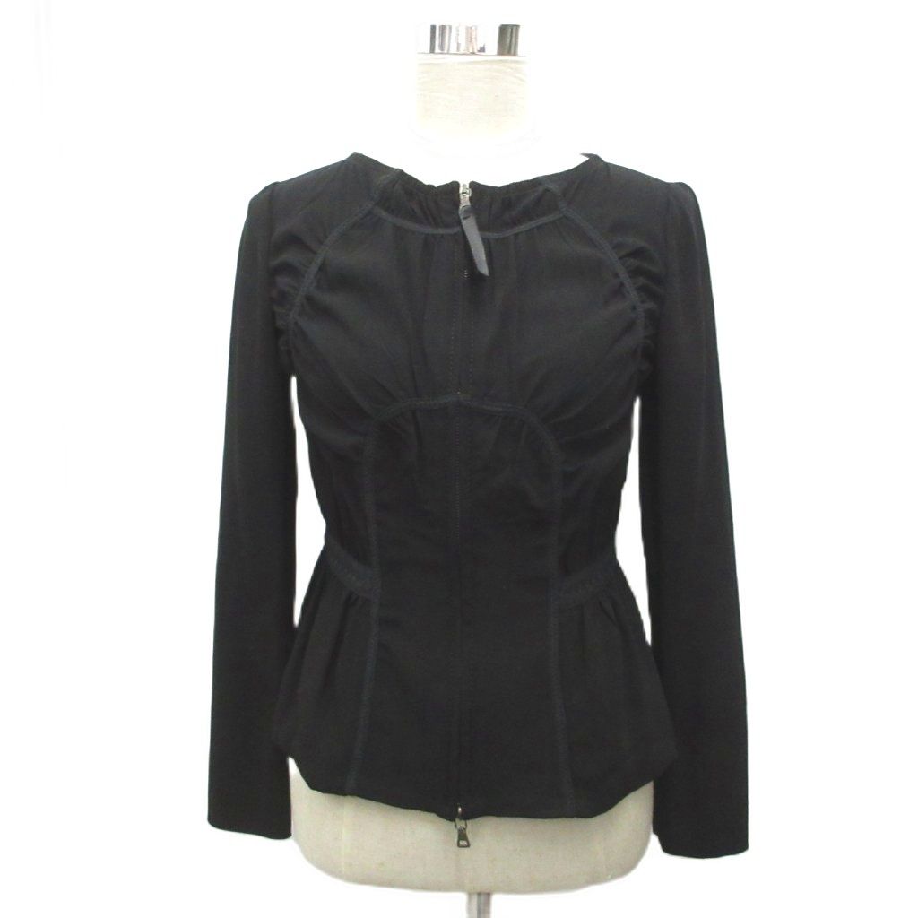 Prada Collarless Jacket Double Zip 38
