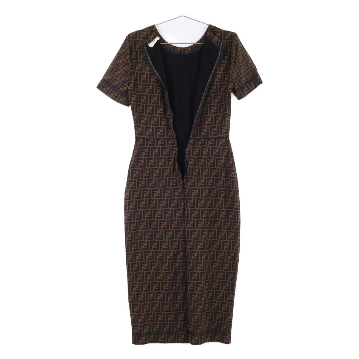 Fendi FF Zucca Pattern Short Sleeve Dress 40 — view 3