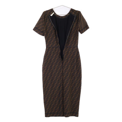 Fendi FF Zucca Pattern Short Sleeve Dress 40 — view 3