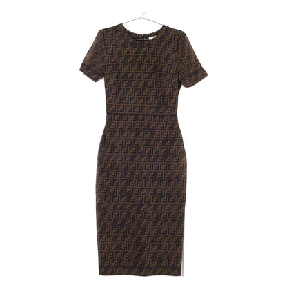 Fendi FF Zucca Pattern Short Sleeve Dress 40