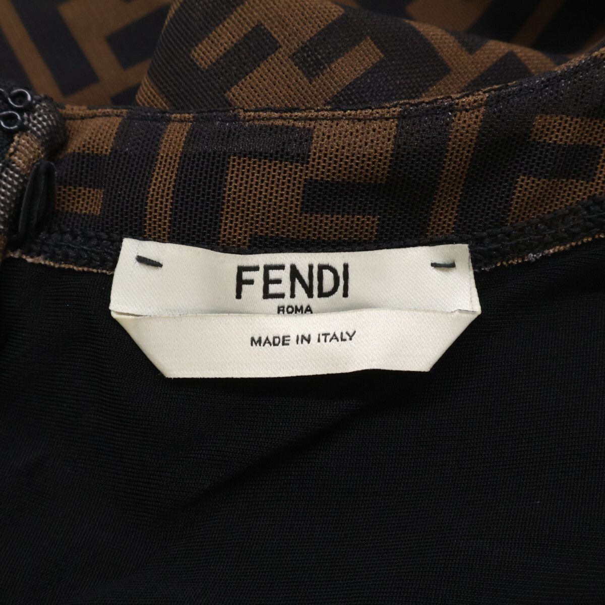 Fendi FF Zucca Pattern Short Sleeve Dress 40 — view 4