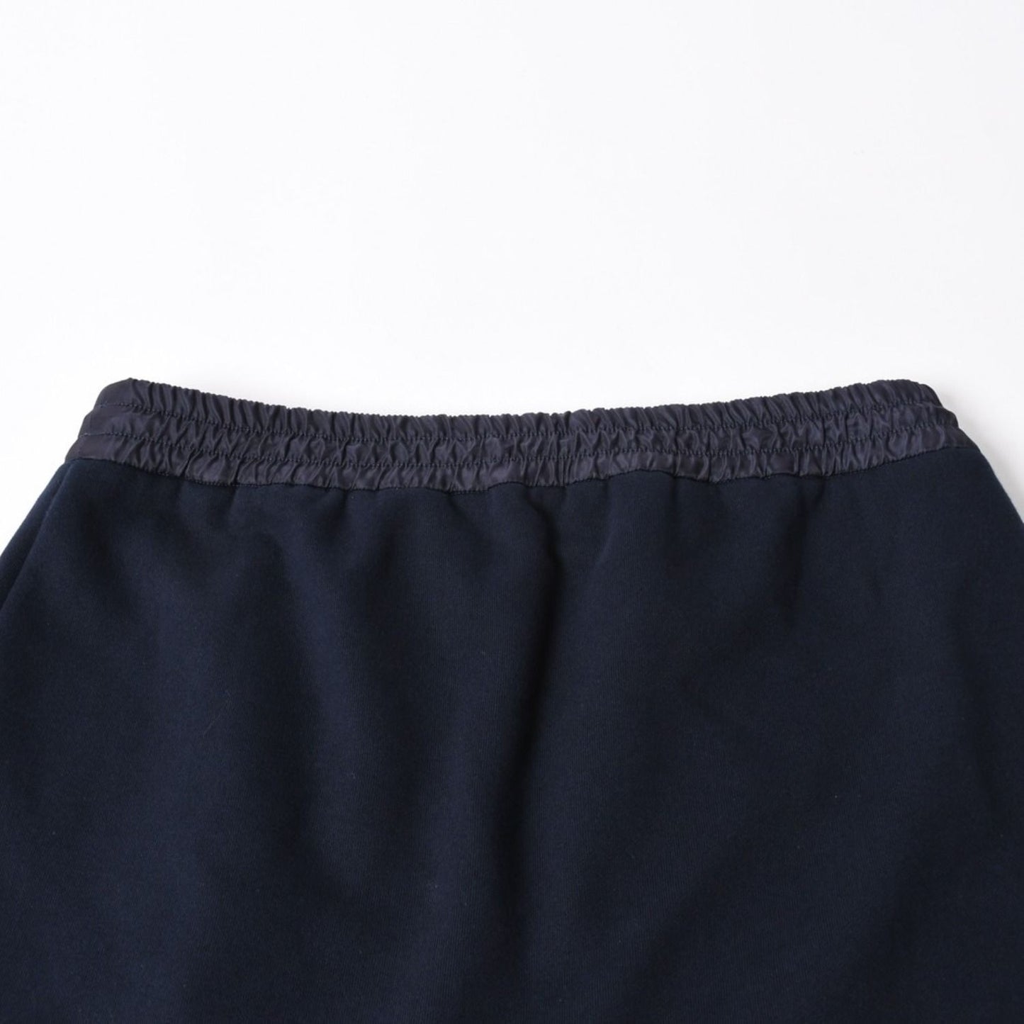 Miu Miu Cotton Fleece Mini Skirt Navy Logo Patch Silver — view 4