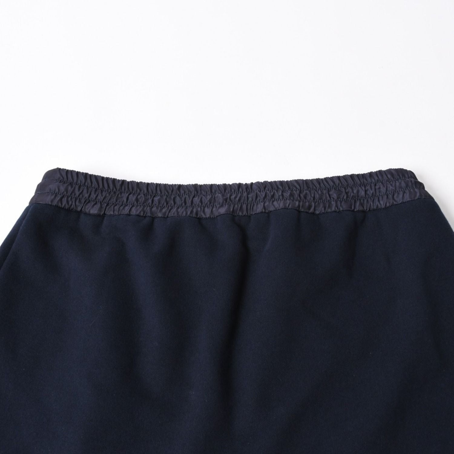 Miu Miu Cotton Fleece Mini Skirt Navy Logo Patch Silver — view 4