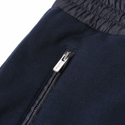 Miu Miu Cotton Fleece Mini Skirt Navy Logo Patch Silver — view 5