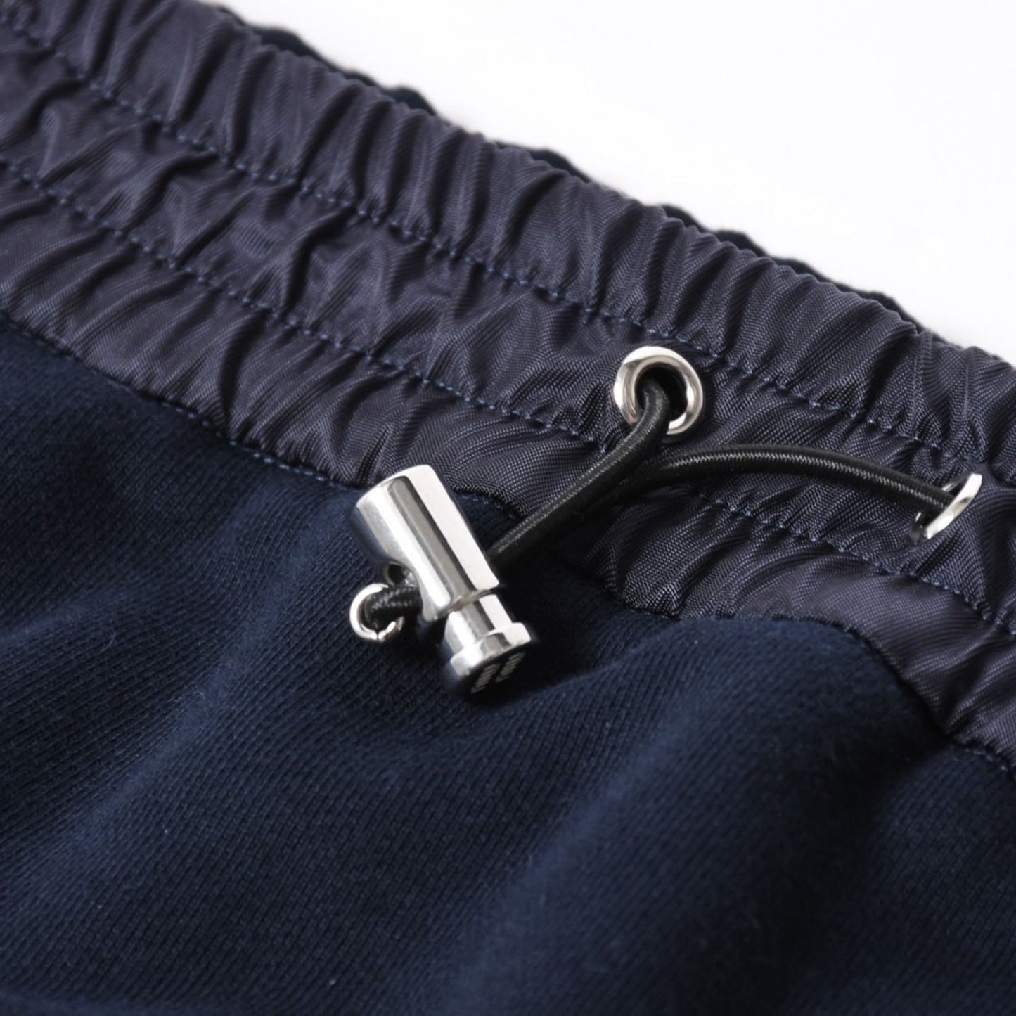 Miu Miu Cotton Fleece Mini Skirt Navy Logo Patch Silver — view 7