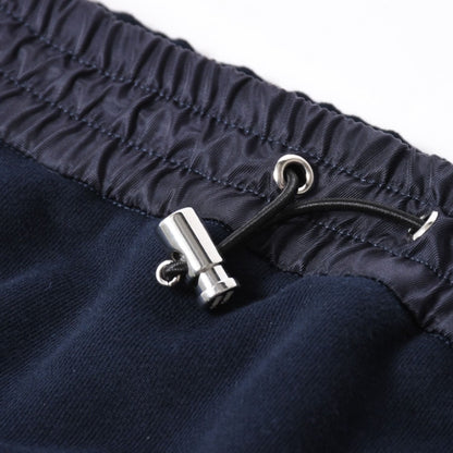Miu Miu Cotton Fleece Mini Skirt Navy Logo Patch Silver — view 7