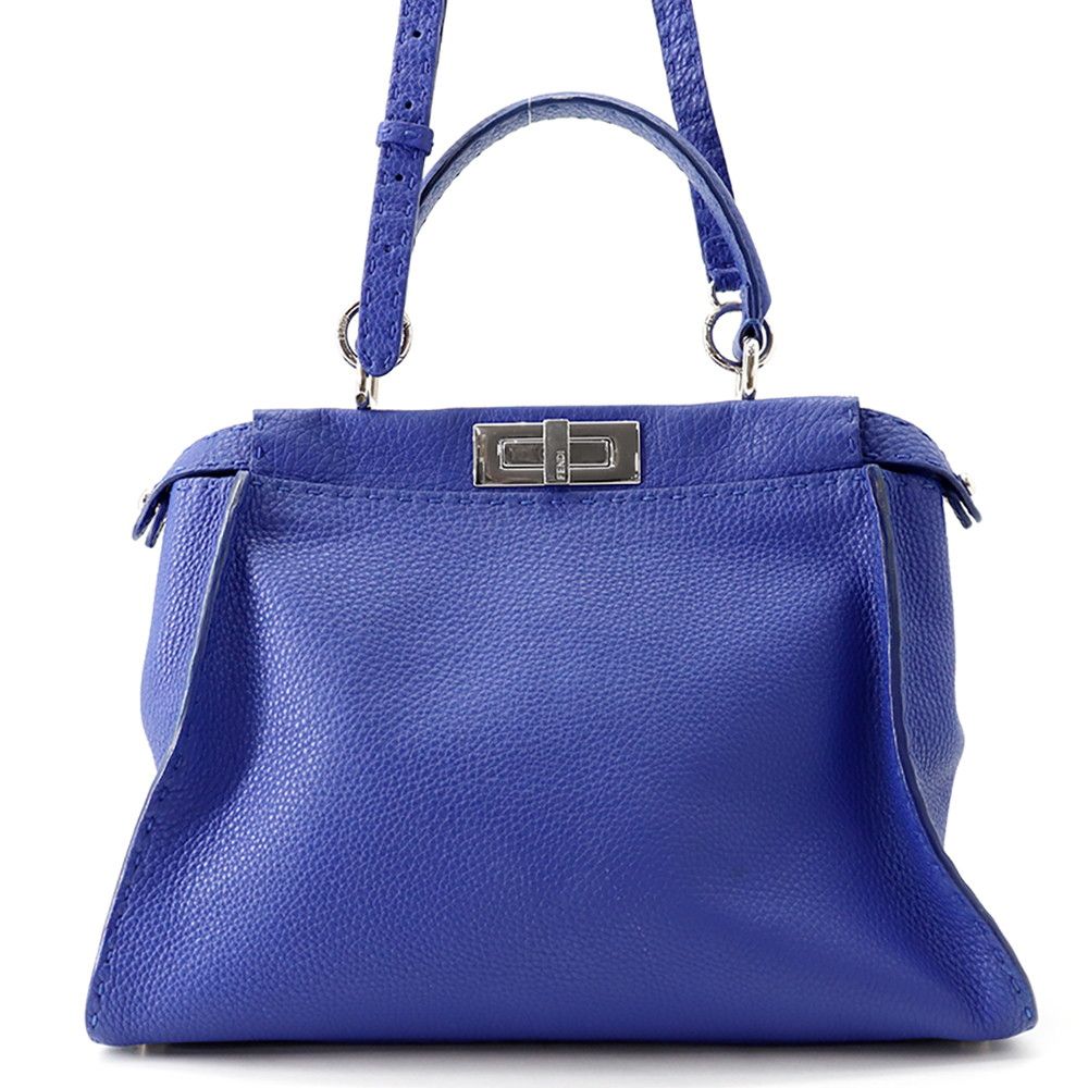 Fendi Peekaboo Selleria Regular Leather 2-Way Shoulder Bag