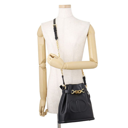 Dior Handbag C'est CD Embossed Calf Leather 2-Way Black — view 5