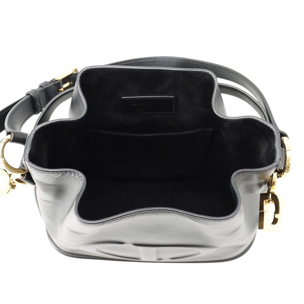 Dior Handbag C'est CD Embossed Calf Leather 2-Way Black — view 6