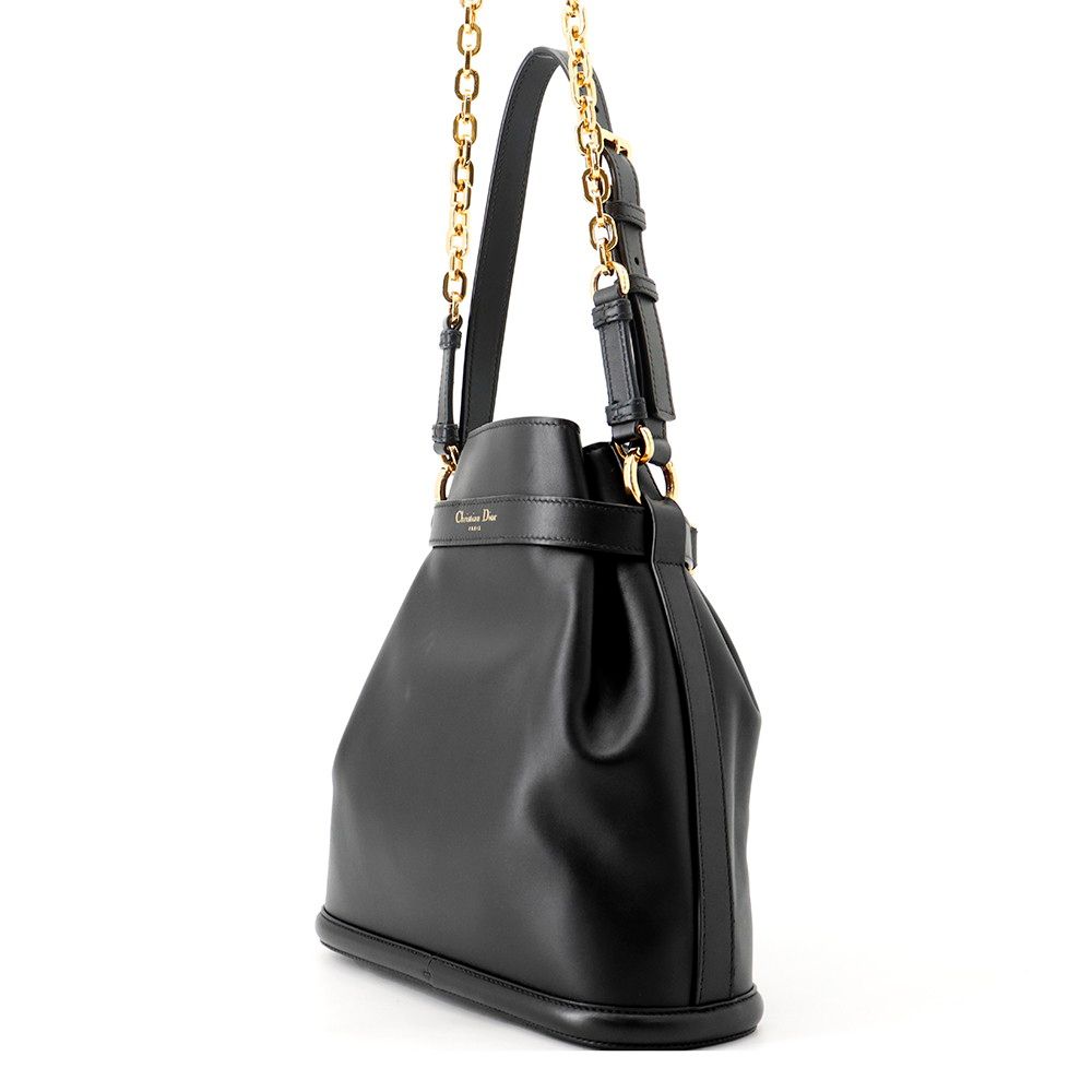 Dior Handbag C'est CD Embossed Calf Leather 2-Way Black — view 2