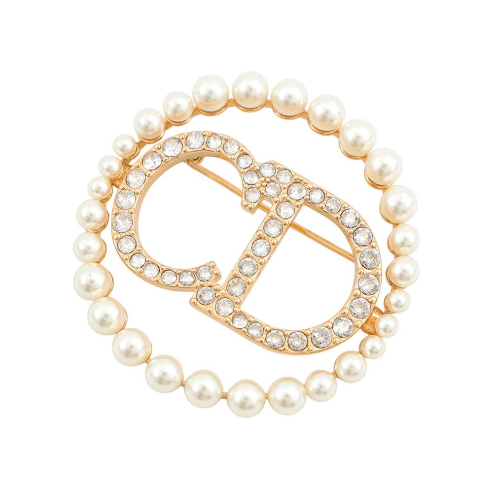 Dior Brooch Clair D Lune Faux Pearl Rhinestone