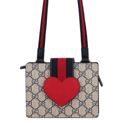 Gucci Shoulder Bag Children's Heart Web Stripe GG Supreme