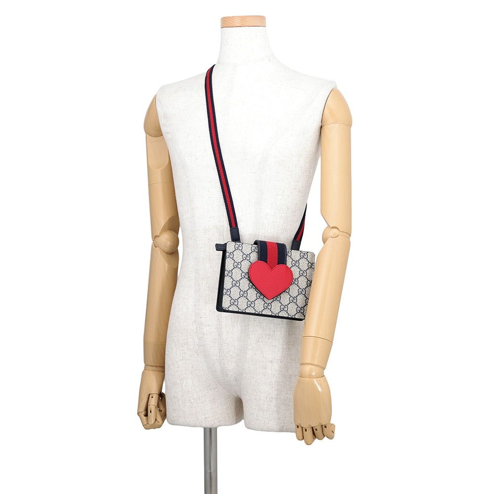 Gucci Shoulder Bag Children's Heart Web Stripe GG Supreme — view 4