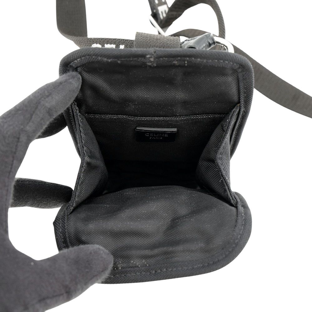 Celine Shoulder Pouch Trekking Mobile Canvas Black — view 5
