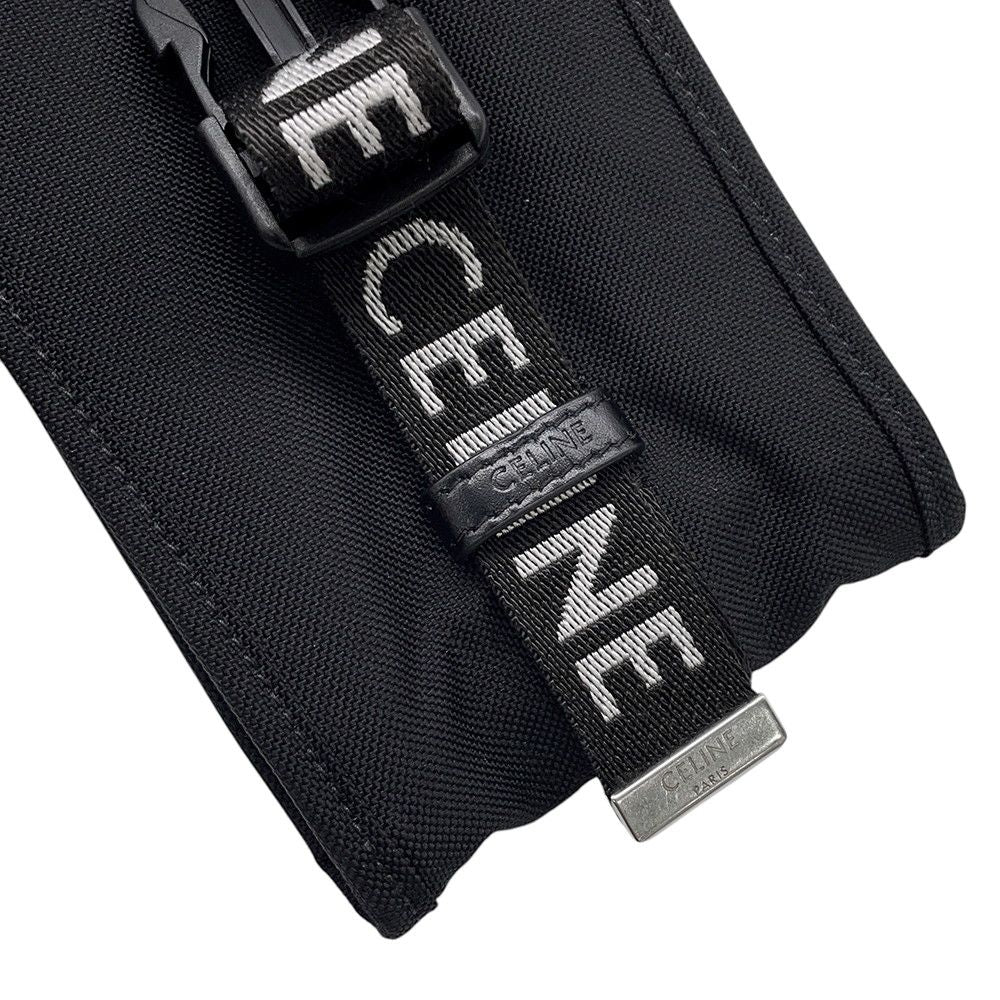 Celine Shoulder Pouch Trekking Mobile Canvas Black — view 6
