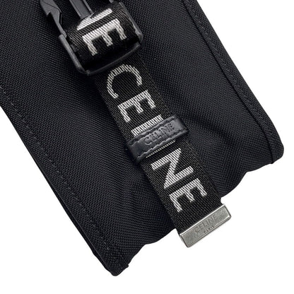 Celine Shoulder Pouch Trekking Mobile Canvas Black — view 6
