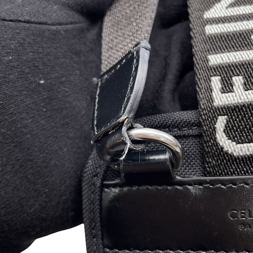Celine Shoulder Pouch Trekking Mobile Canvas Black — view 7
