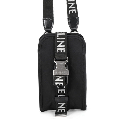Celine Shoulder Pouch Trekking Mobile Canvas Black