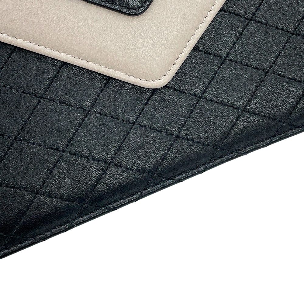 Saint Laurent Paris Shoulder Bag Gaby Satchel Lambskin Black White — view 6