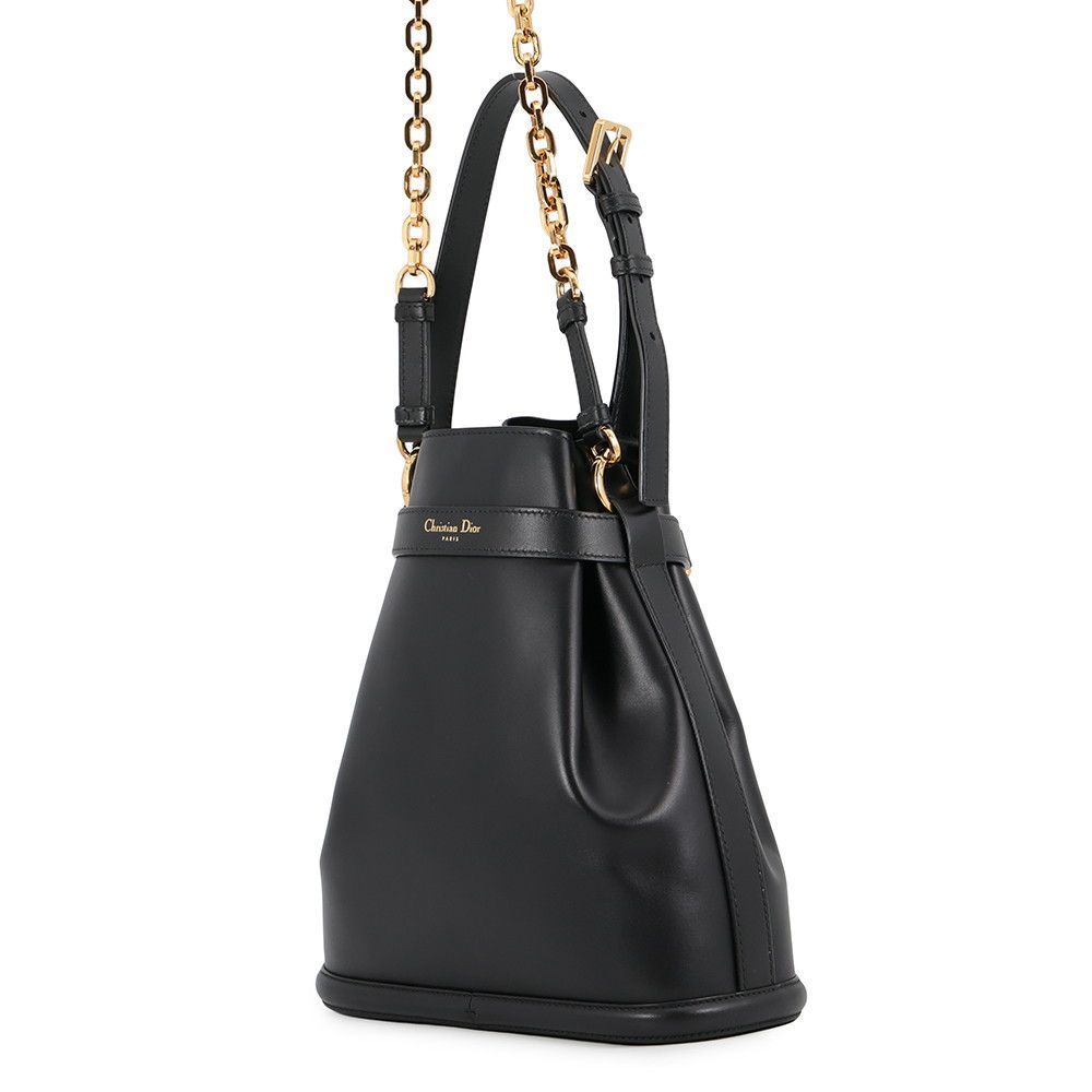 Dior Handbag C'est CD Embossed Calf Leather 2-Way Black — view 2