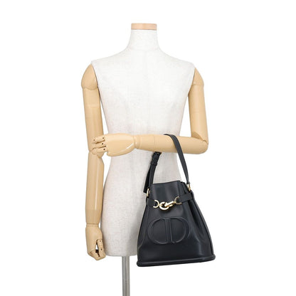 Dior Handbag C'est CD Embossed Calf Leather 2-Way Black — view 4