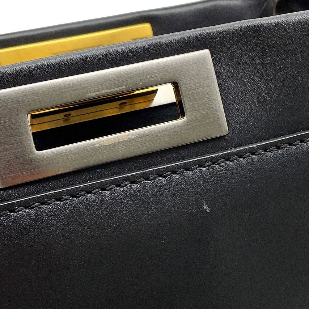 Fendi Peekaboo Regular Leather 2-Way Shoulder Bag Black — view 7