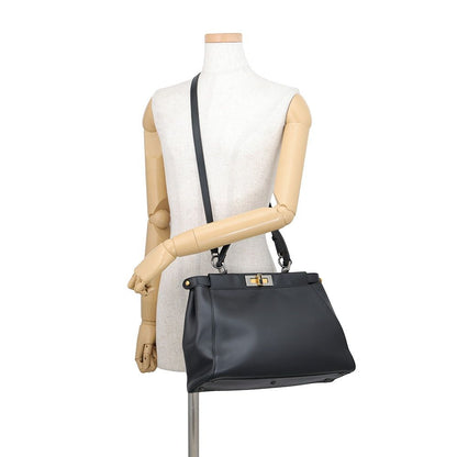 Fendi Peekaboo Regular Leather 2-Way Shoulder Bag Black — view 5