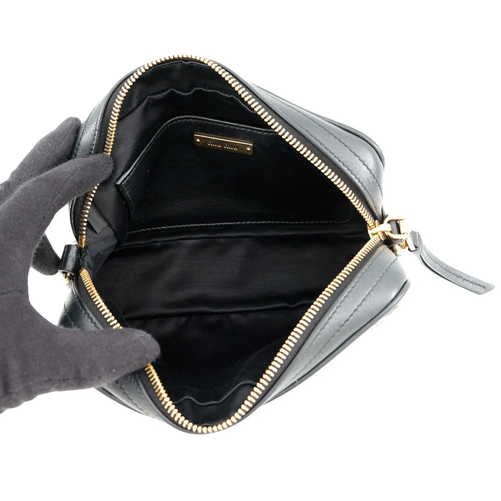 Miu Miu Chain Shoulder Bag Matelasse Bijou Leather Black — view 5