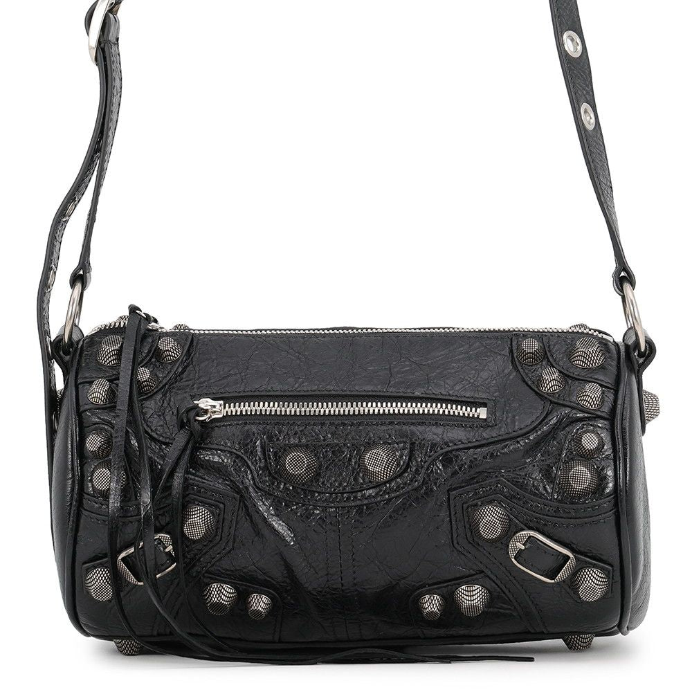 Balenciaga Shoulder Bag le Cagole Cylinder Leather Black