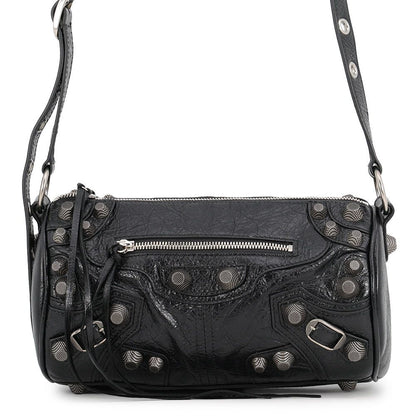 Balenciaga Shoulder Bag le Cagole Cylinder Leather Black