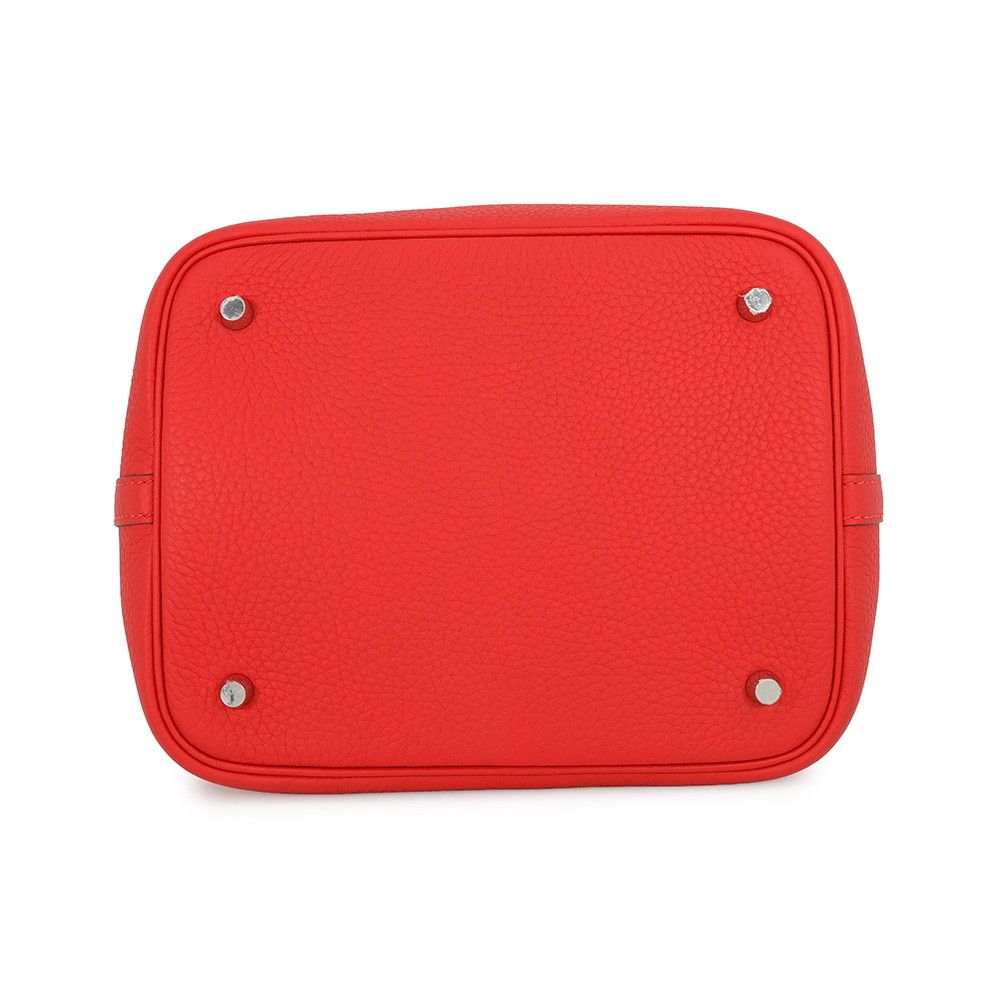 Hermes Handbag Picotin Lock MM Rouge Tomato Silver Taurillon Clemence Tote — view 3