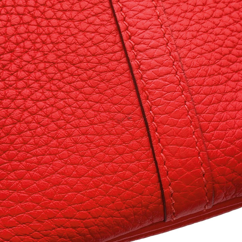 Hermes Handbag Picotin Lock MM Rouge Tomato Silver Taurillon Clemence Tote — view 7