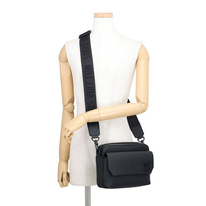 Louis Vuitton Shoulder Bag Leather LV Aerogram Fast Line Messenger Black — view 4