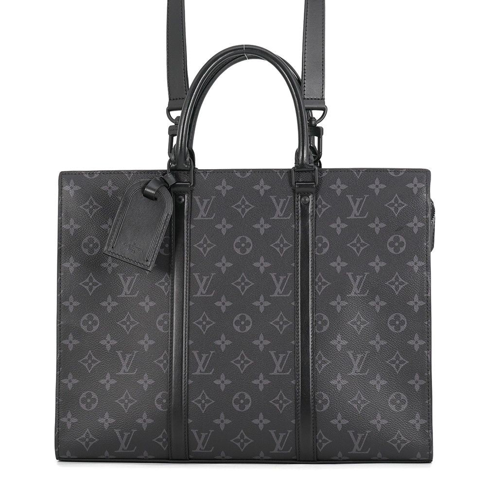 Louis Vuitton Tote Bag Monogram Eclipse Sac Plat Horizontal Zip 2-Way Business