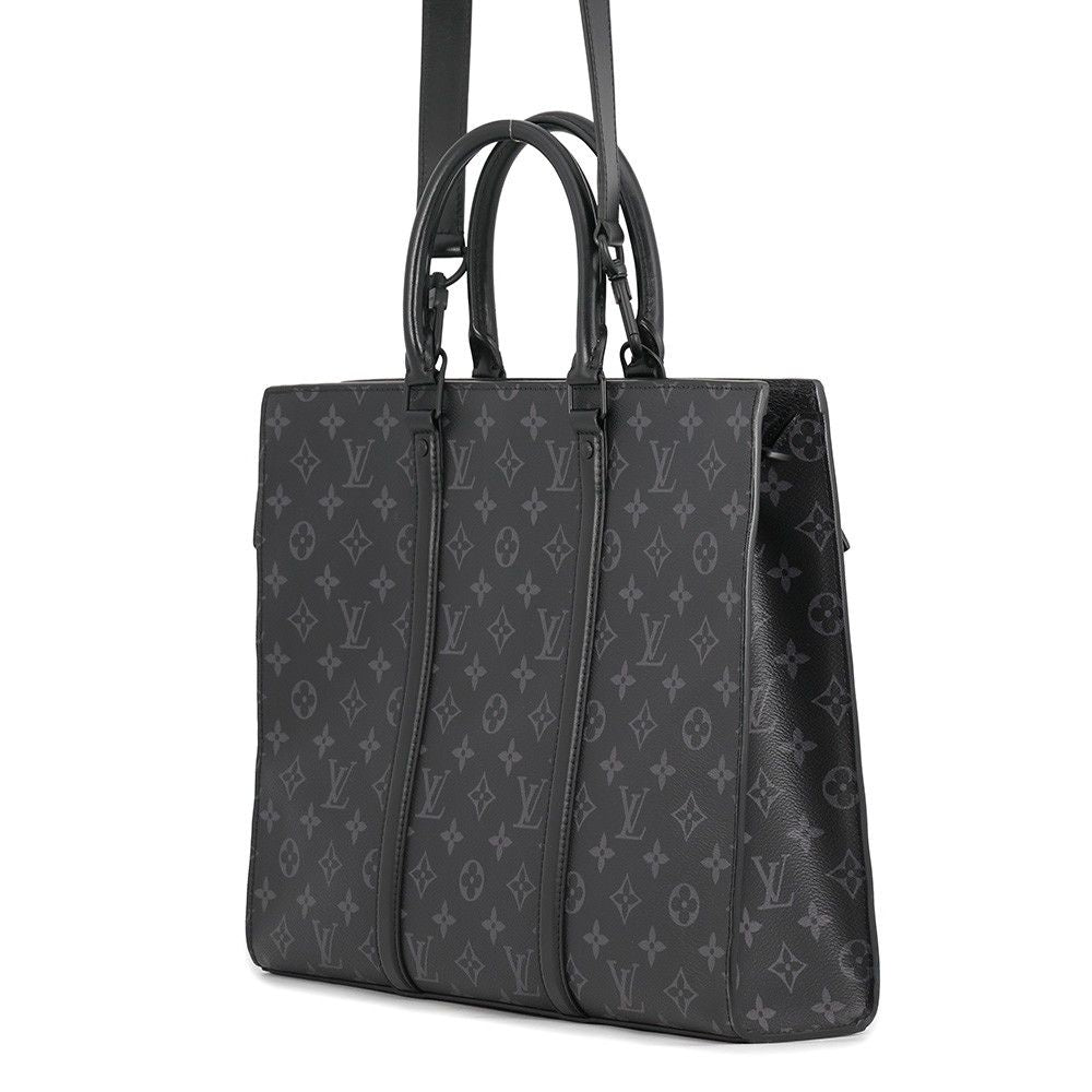 Louis Vuitton Tote Bag Monogram Eclipse Sac Plat Horizontal Zip 2-Way Business — view 2