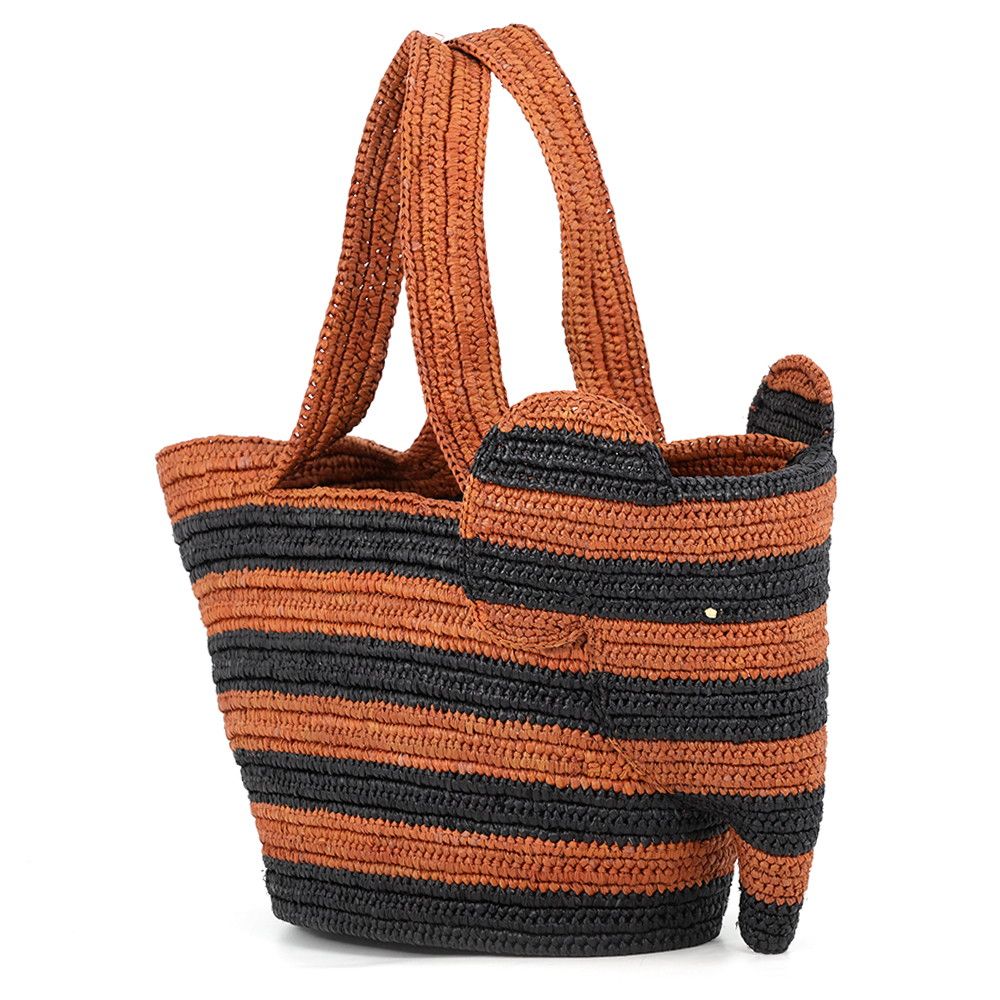 Loewe Handbag Paula's Ibiza Elephant Basket Bag Small Raffia Black — view 2