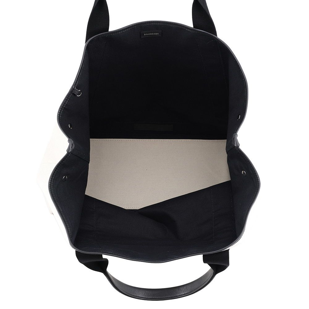 Balenciaga Tote Bag Navy Cabas M Canvas Leather Black — view 5