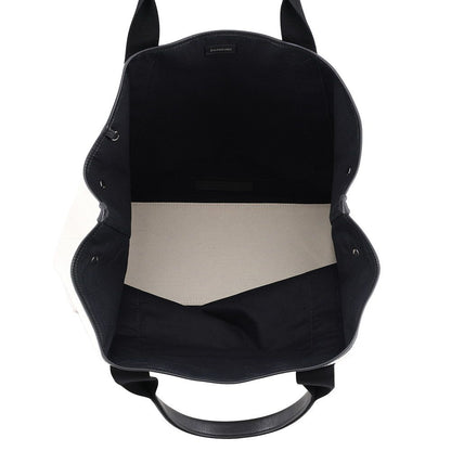 Balenciaga Tote Bag Navy Cabas M Canvas Leather Black — view 5