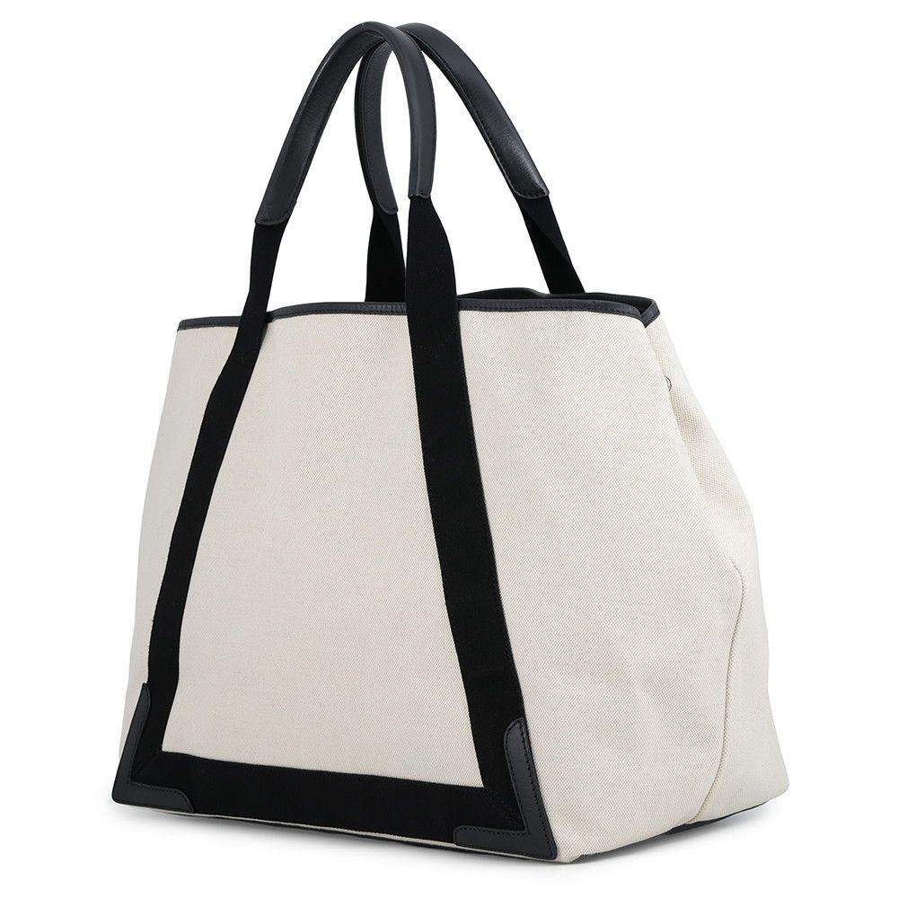 Balenciaga Tote Bag Navy Cabas M Canvas Leather Black — view 2