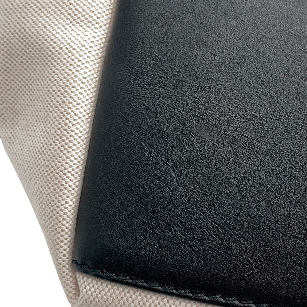 Balenciaga Tote Bag Navy Cabas M Canvas Leather Black — view 8