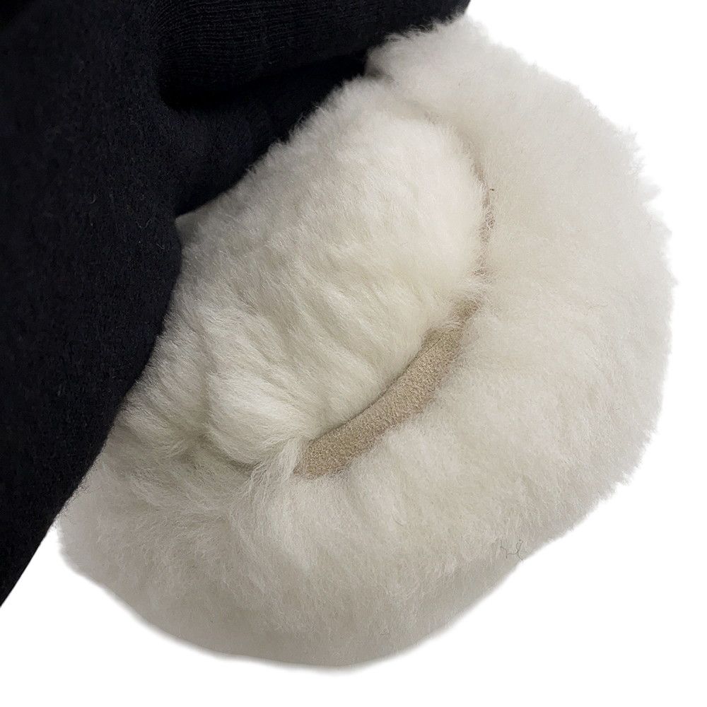 Chanel Ear Muffs CC Logo Shearling Lambskin Coco Neige Collection Black White — view 7